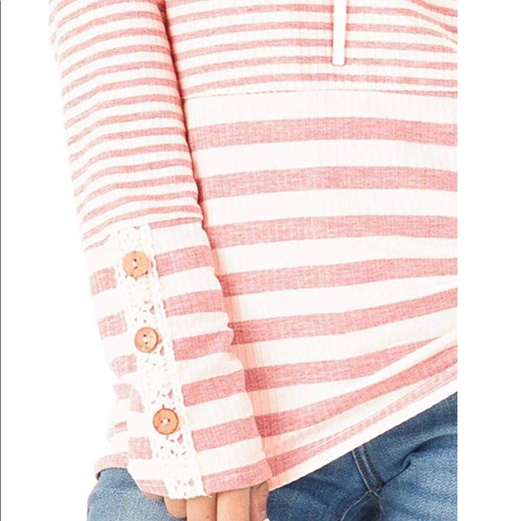Pink striped long sleeve top - Picture 3 of 6